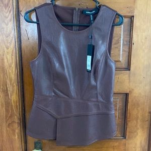 BCBG leather sleeveless shirt
